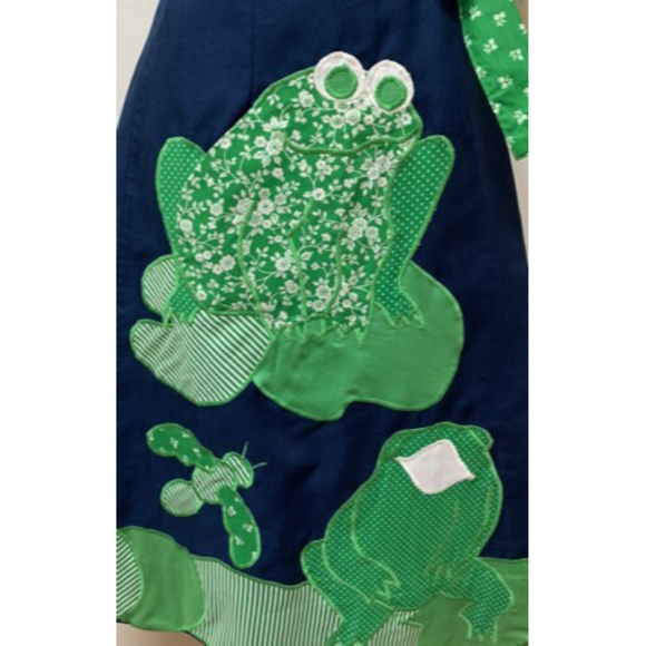 VTG Rare ALFREDO'S WIFE Boho Patchwork Applique Frog Mouse Wrap Skirt Kitschy - Picture 3 of 8